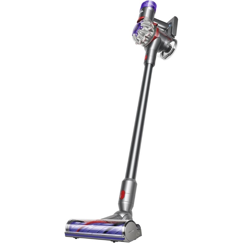 Cordless stick vacuum cleaner with a slim design on a white background.