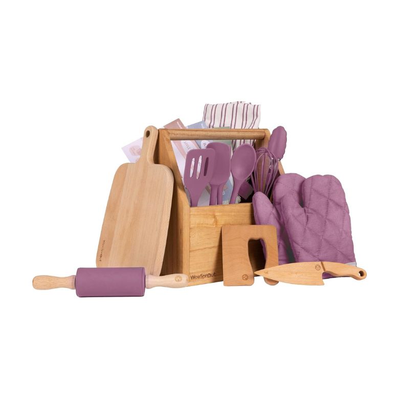 Kids' 14 Piece Cooking Set with Real Kitchen Tools & Kids Apron